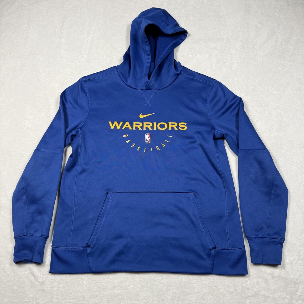 Golden State Warriors Hoodie Boys XL Blue NBA Basketball Nike Dri Fit Pullover - Picture 2 of 13